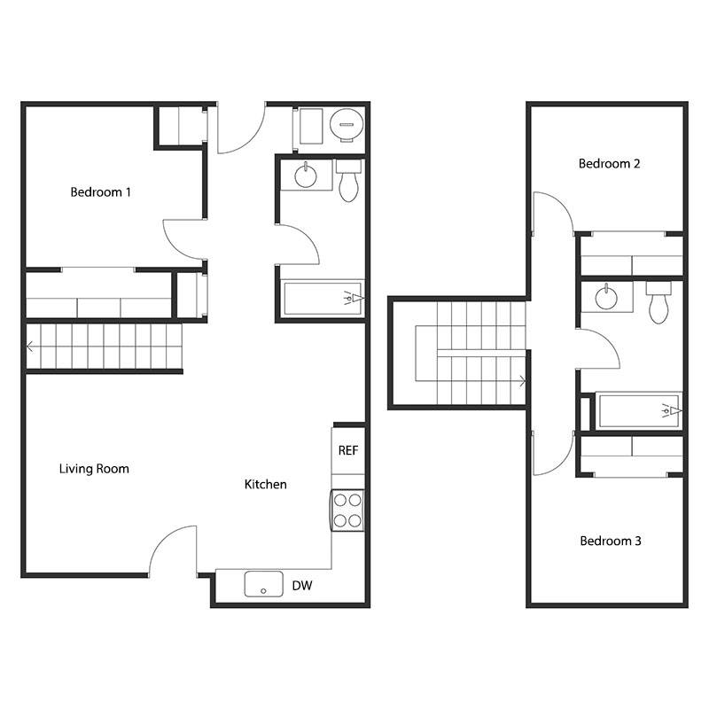 3 BED 2 BATH