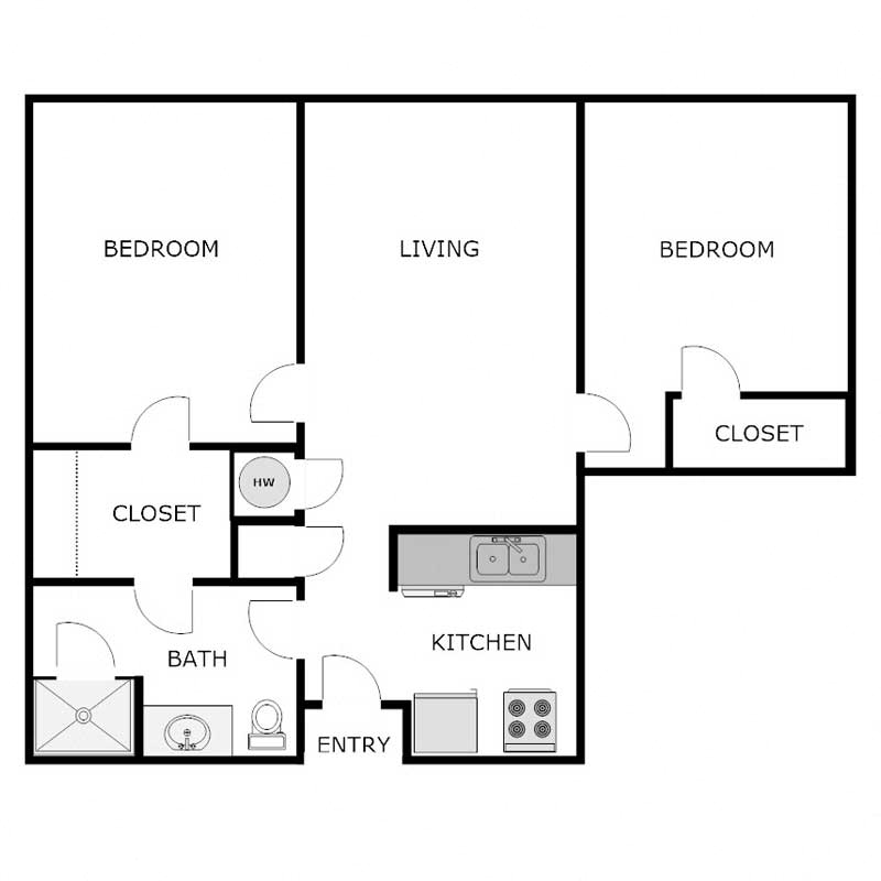 2 Bedroom 1 Bathroom