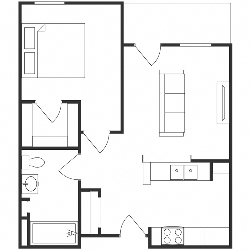 One Bedroom One Bathroom