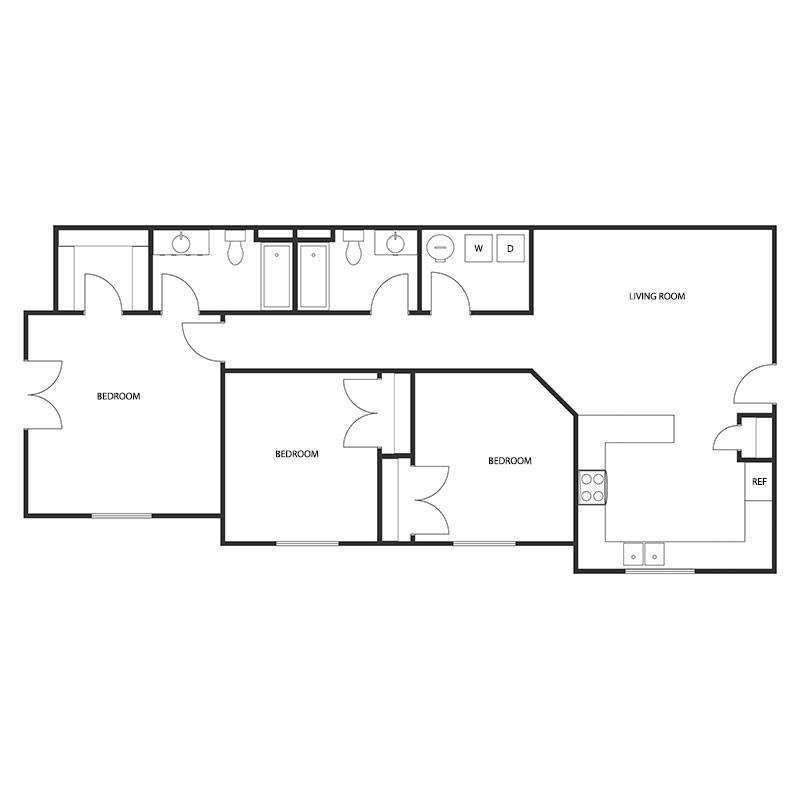 3 BED 2 BATH