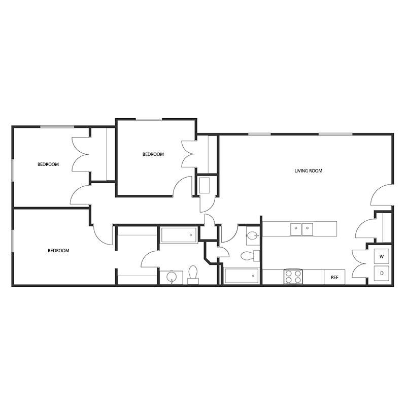 3 BED 2 BATH