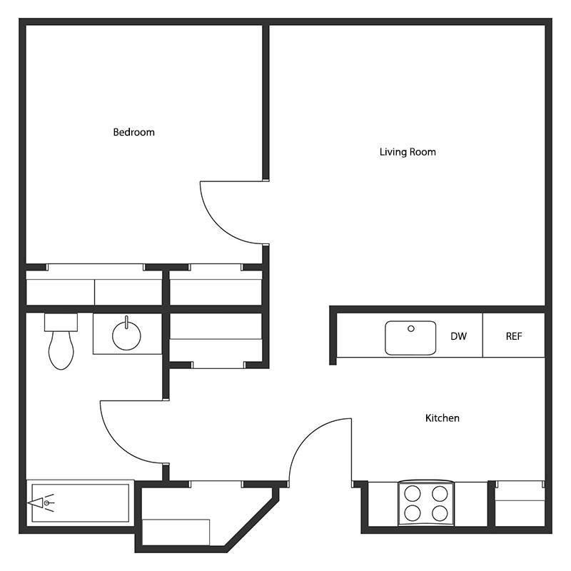 1 BED 1 BATH