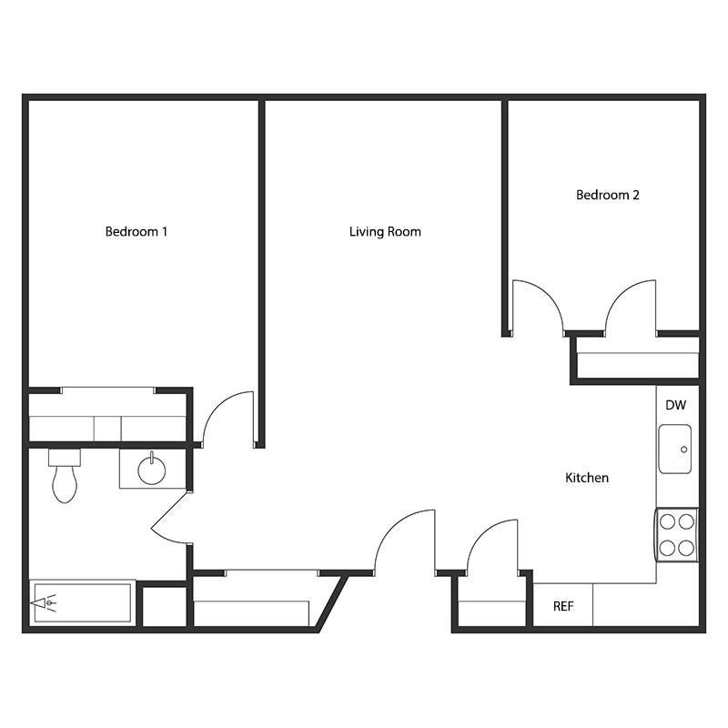 2 BED 1 BATH