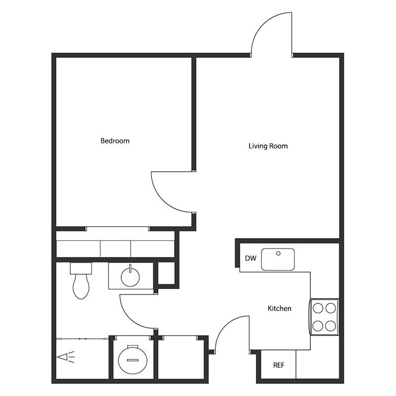 1 BED 1 BATH