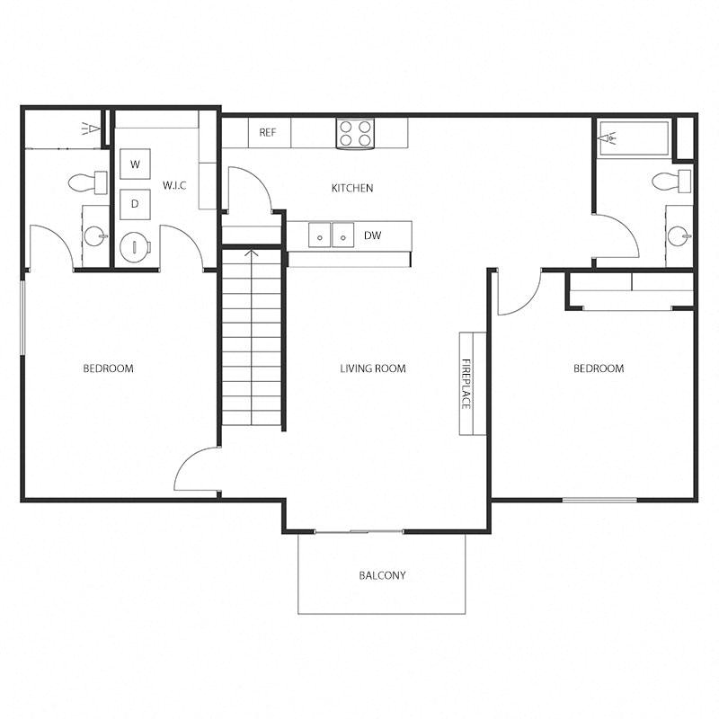 2 Bed 2 Bath Upper Split