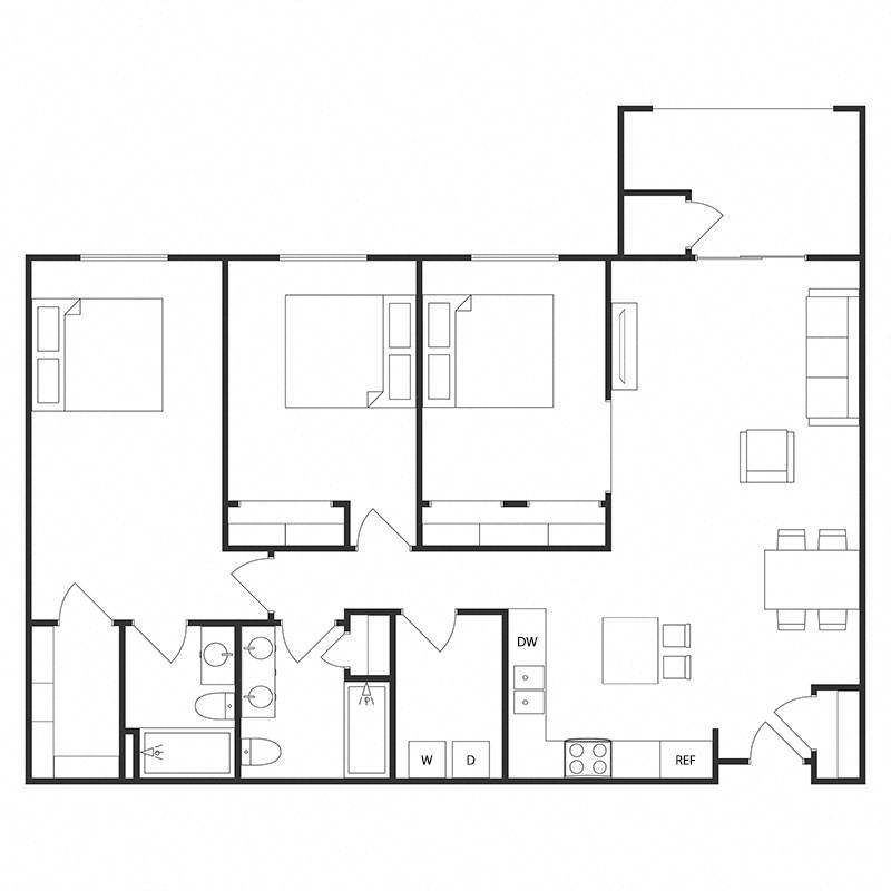 3 BED 2 BATH