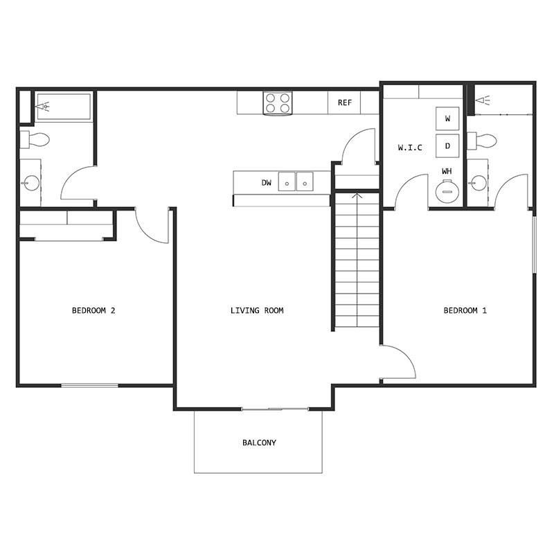 2 BED 2 BATH UPPER SPLIT