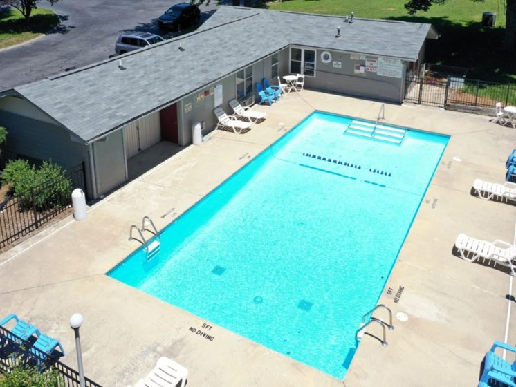 Arial view of pool