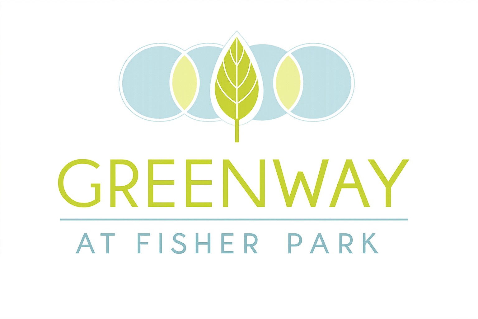 A logo with the text "Greenway at Fisher Park" and a leaf design.