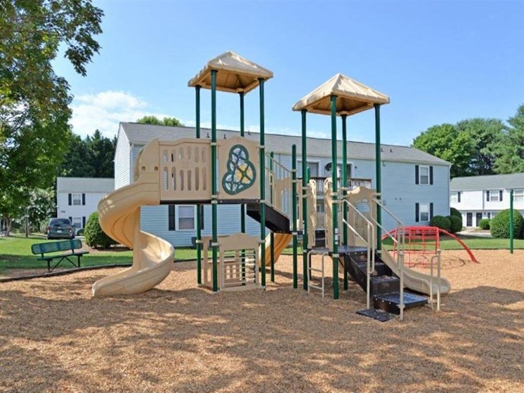 Playground at Countryside Villa with slide and climbing equipment