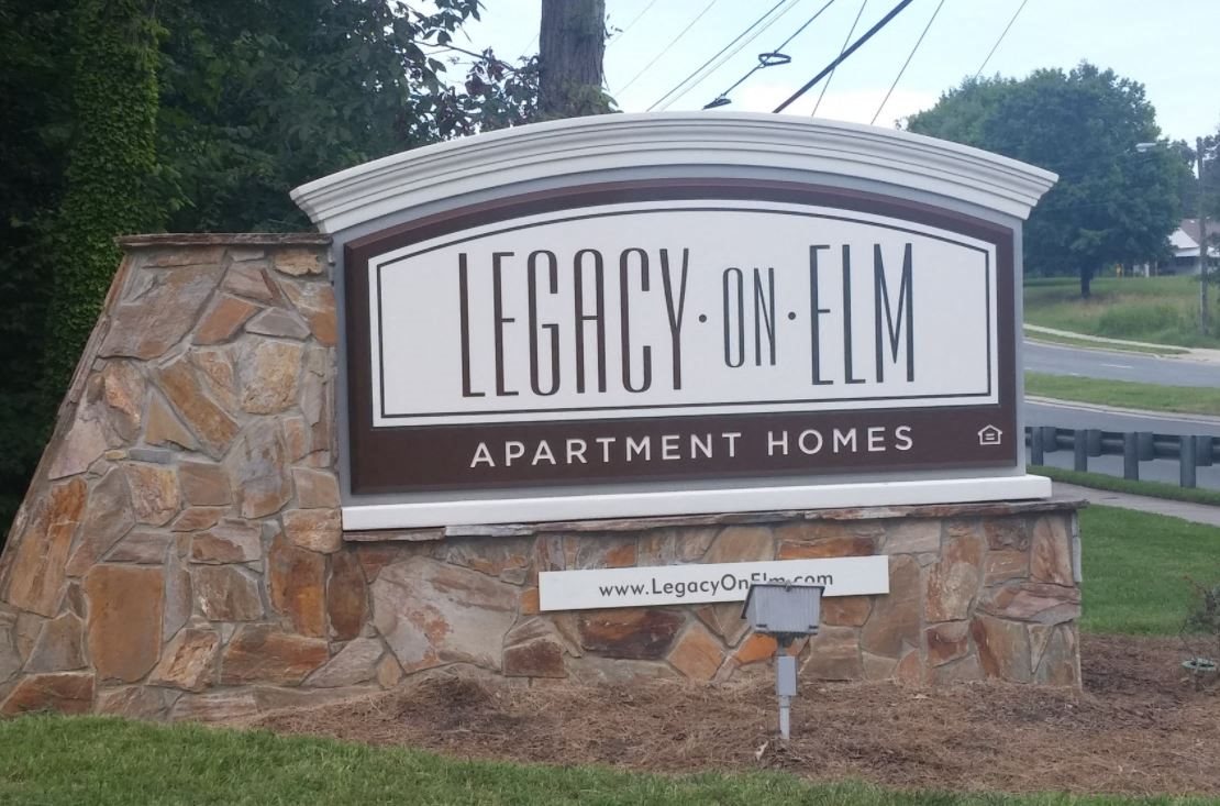 Entrance Sign for Legacy on Elm