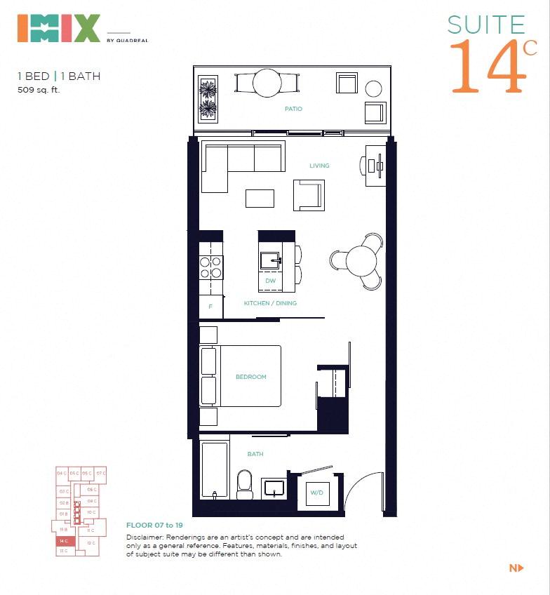 Floor plan layout diagram for 14C
