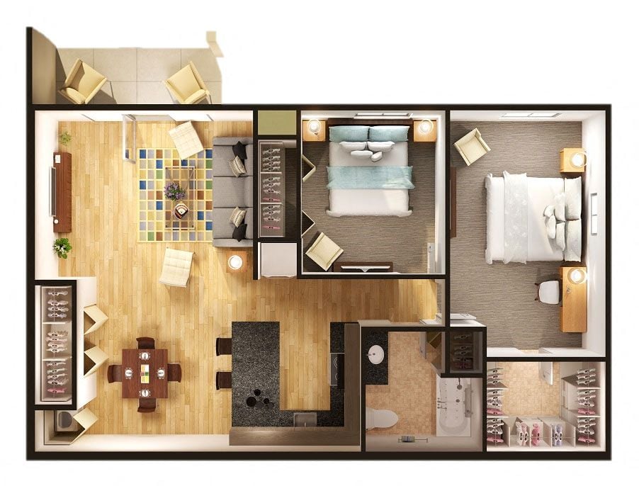 2 Bedroom 1 Bath