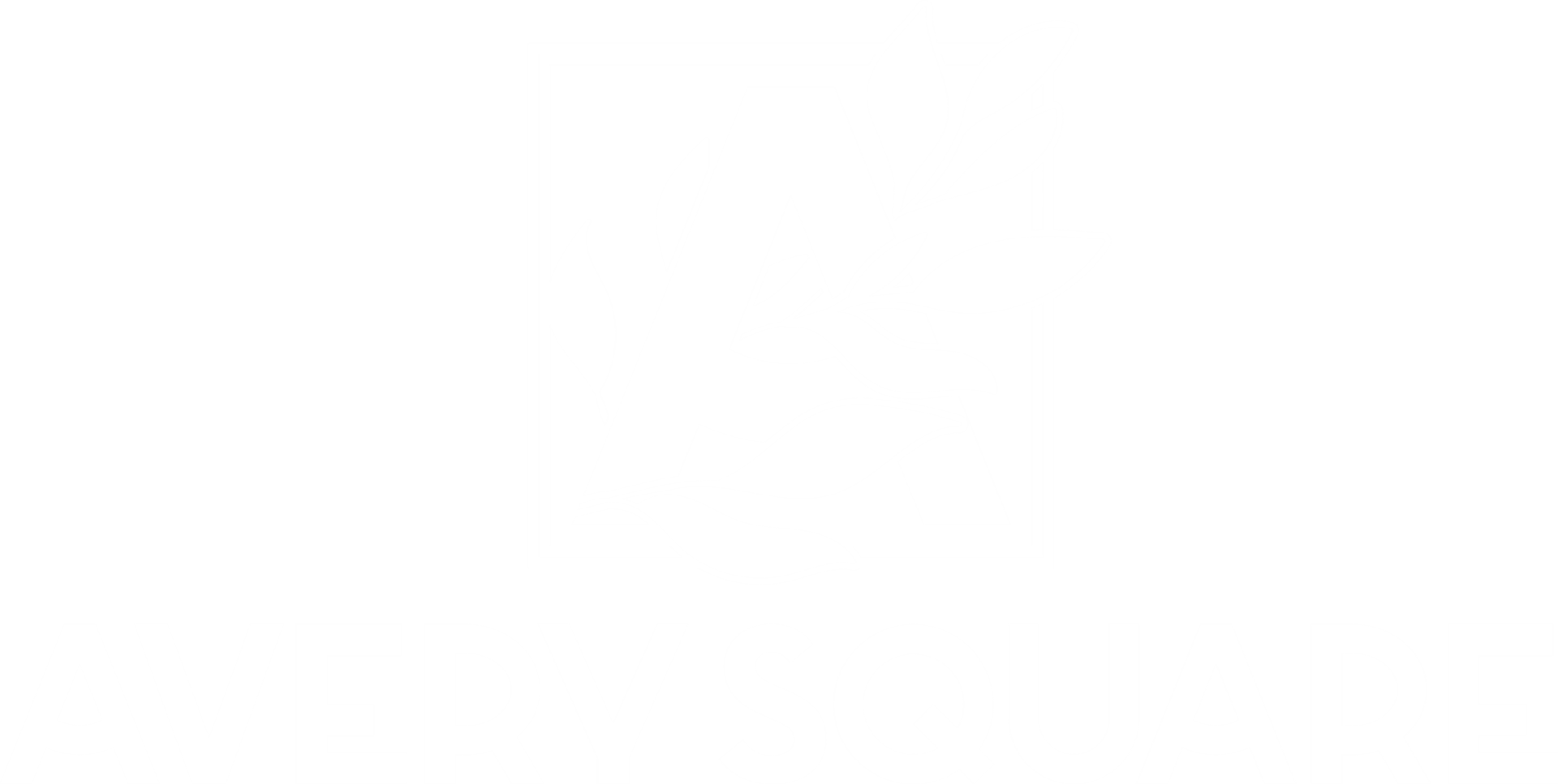 A black and white image of a logo with the text "Avery Square" below it.