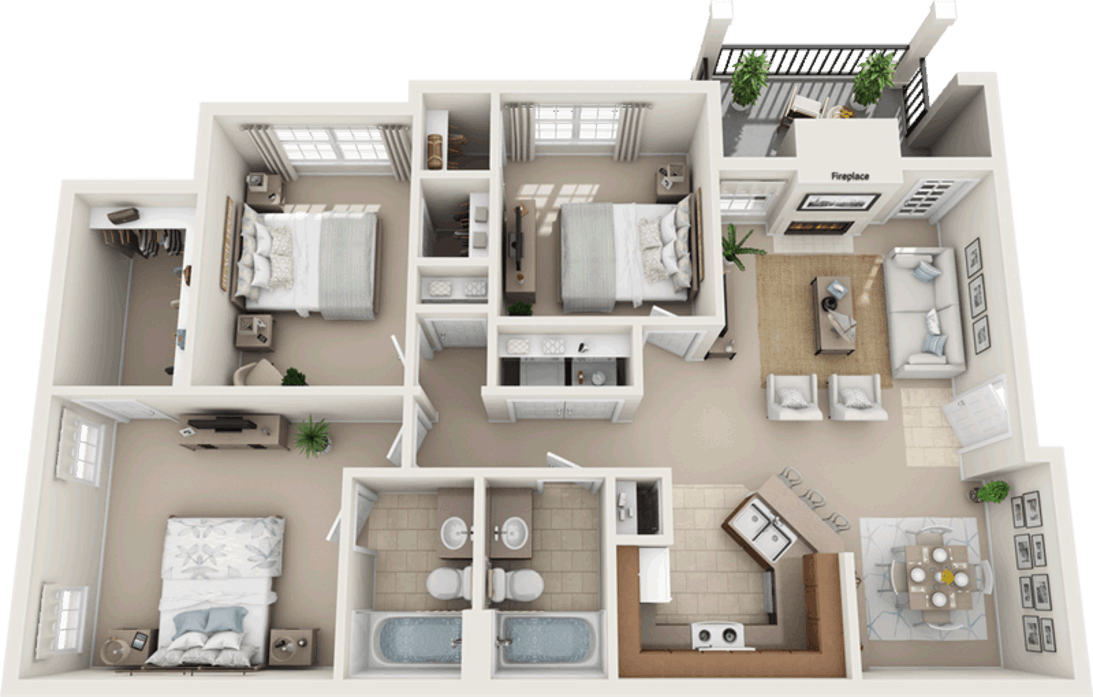 Floor plan layout diagram for Hickory