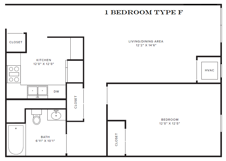 Crittenden Court 1 Bedroom Type F 1 Bedroom Type F
