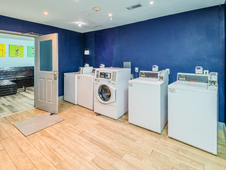 Laundry room for NEXTLoft apartment complex in Bluffton, SC