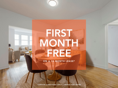 1-month free on a 13-month lease and $250 off your lease.