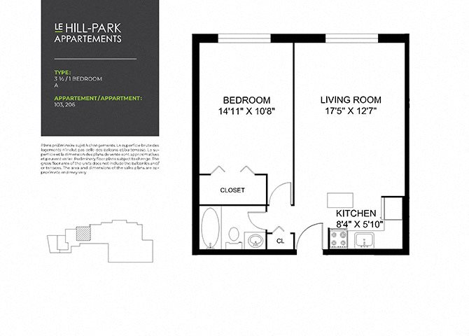 Floor Plan 1C A Floor Plan 1C A at Hill Park, Quebec