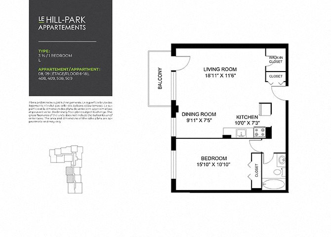 Floor Plan IC L Floor Plan IC L at Hill Park, Montreal, Quebec
