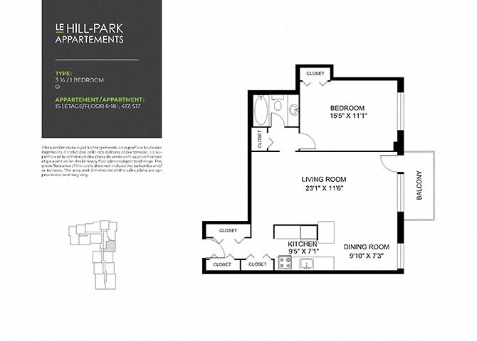 Floor Plan 1C O Floor Plan 1C O at Hill Park, Quebec