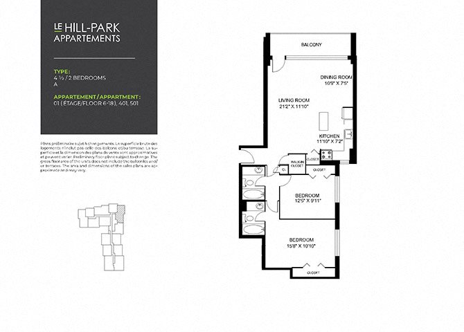 Floor Plan 2C A Floor Plan 2C A at Hill Park, Quebec, H3V 1G1