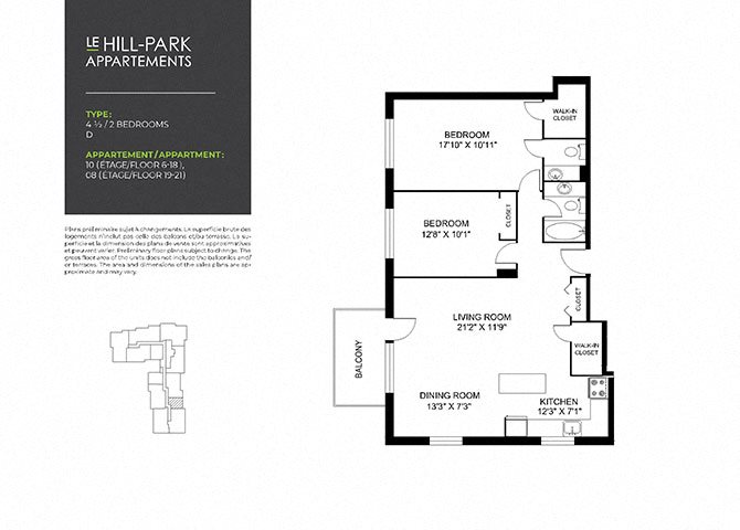 Floor Plan 2C D Floor Plan 2C D at Hill Park, Montreal, Quebec