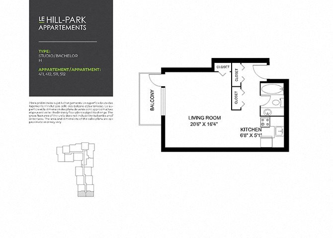Floor Plan S H Floor Plan S H at Hill Park, Montreal, H3V 1G1