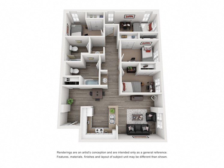 4 Bedroom 2 Bath Alternative Floor Plan