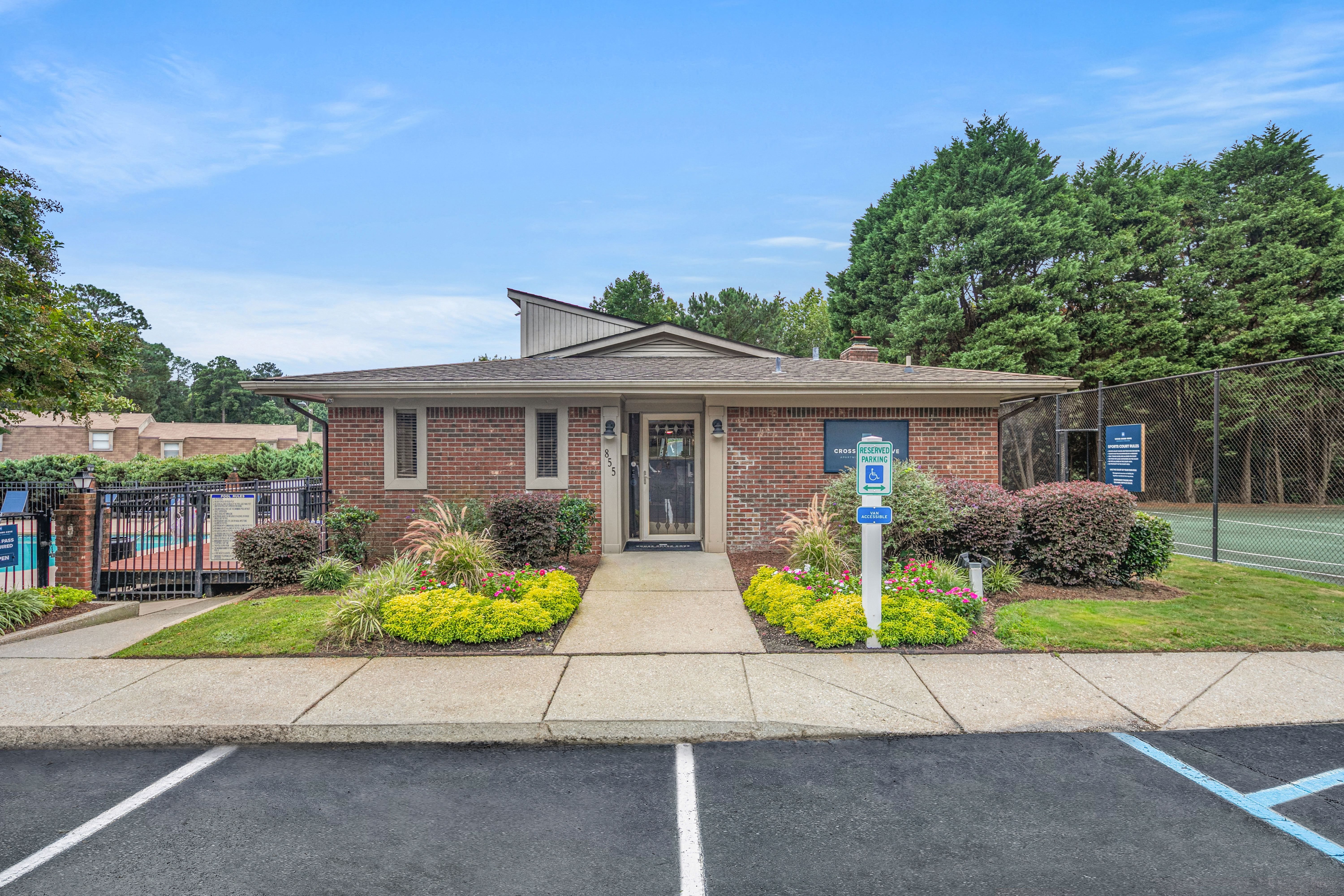 apartment leasing office entrance