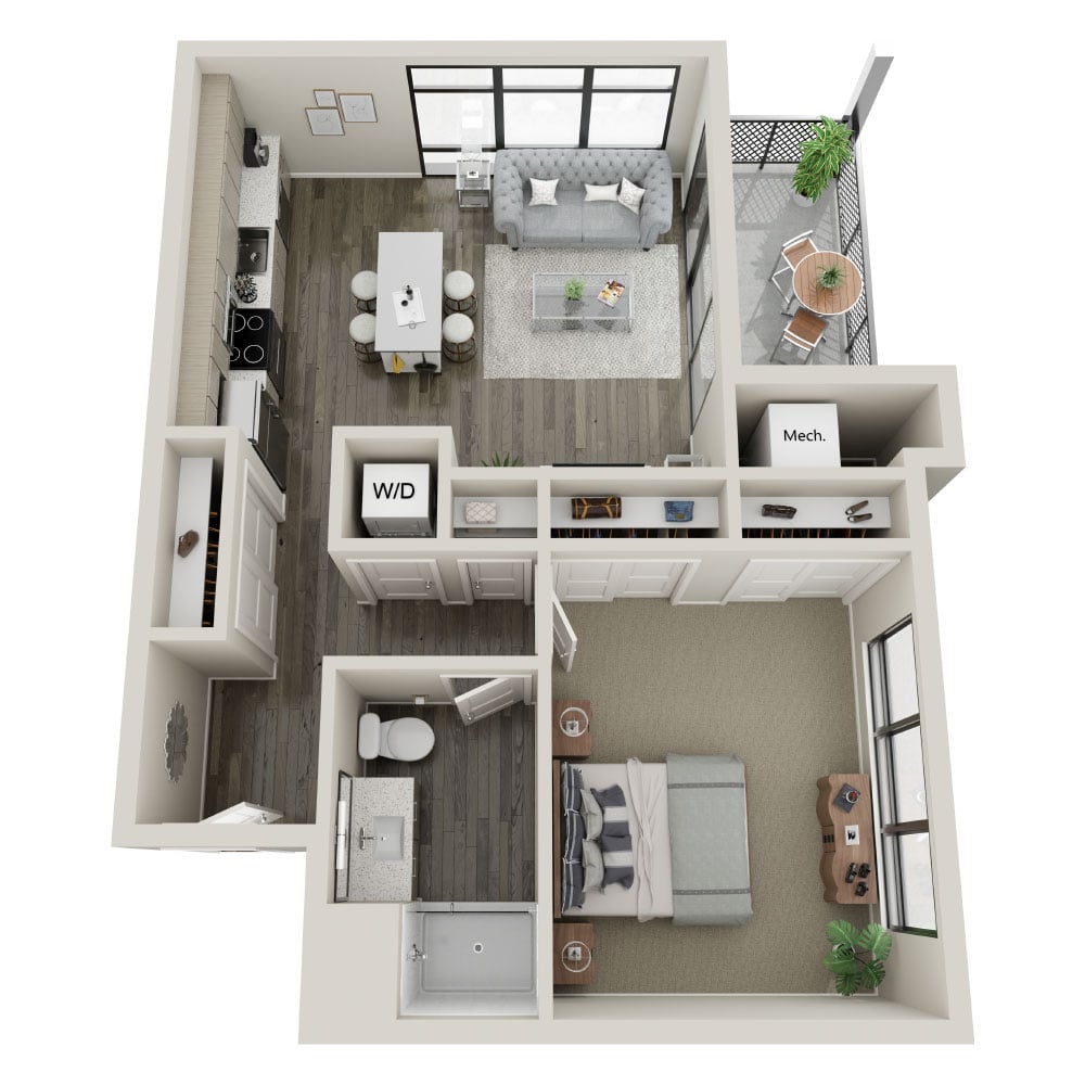 floor plan of a 1 Bed bed 1 Bath bath square ft apartment