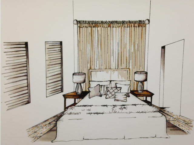 Bedroom Sketch at The Tower, Alabama