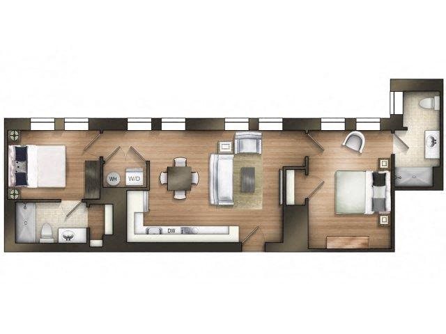 2 bedroom 2 bathroom F Ingram Floor Plan 2 bedroom 2 bathroom F Ingram Floor Plan at The Tower, Alabama