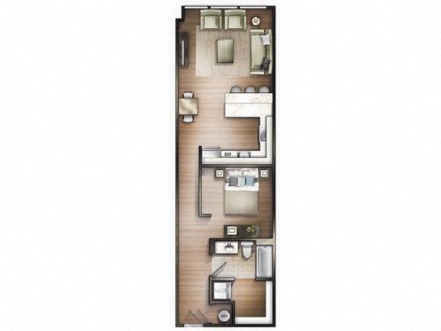 1 bedroom 1 bathroom L Rose New Construction Floor Plan 1 bedroom 1 bathroom L Rose New Construction Floor Plan at The Tower, Tuscaloosa, Alabama