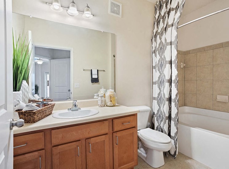 Large Soaking Tub In Master Bathroom With A Tile Surround at Tapestry Park, Virginia, 23320