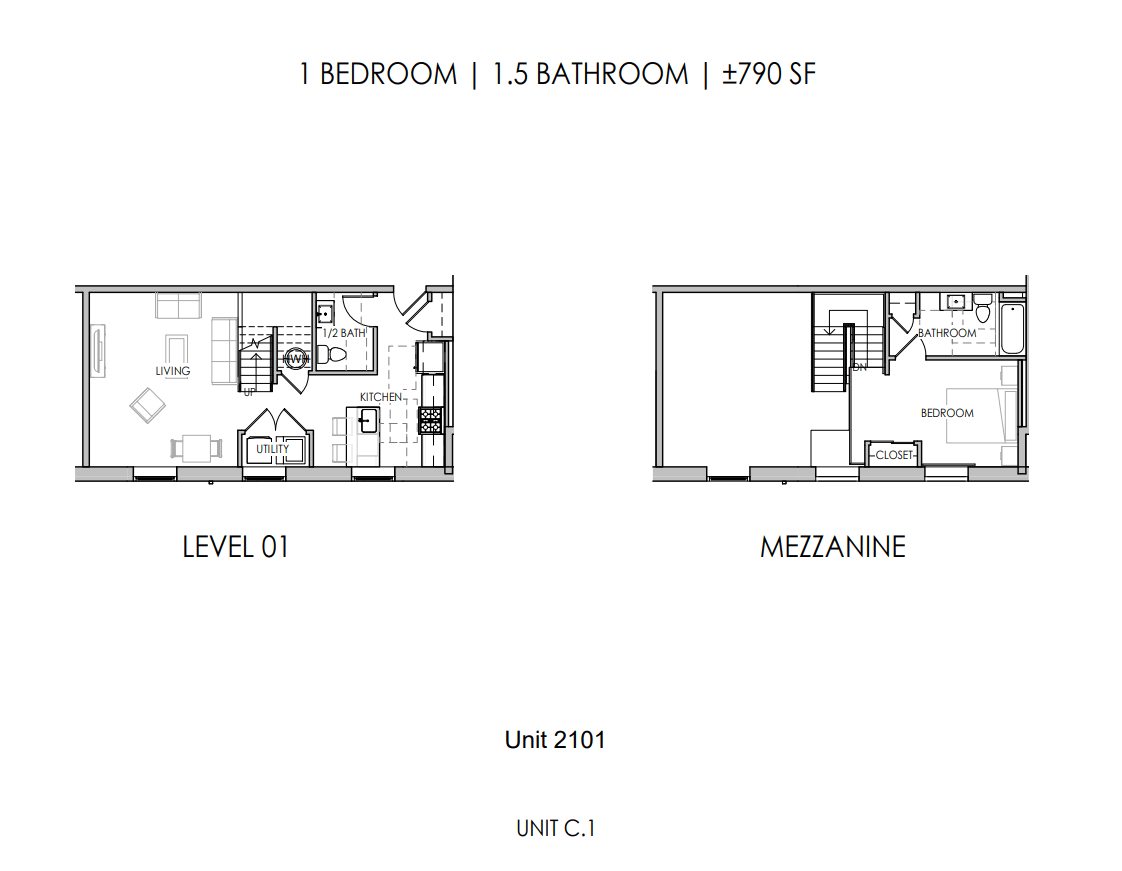 One Bedroom One Half Bath,One Bedroom One Half Bath