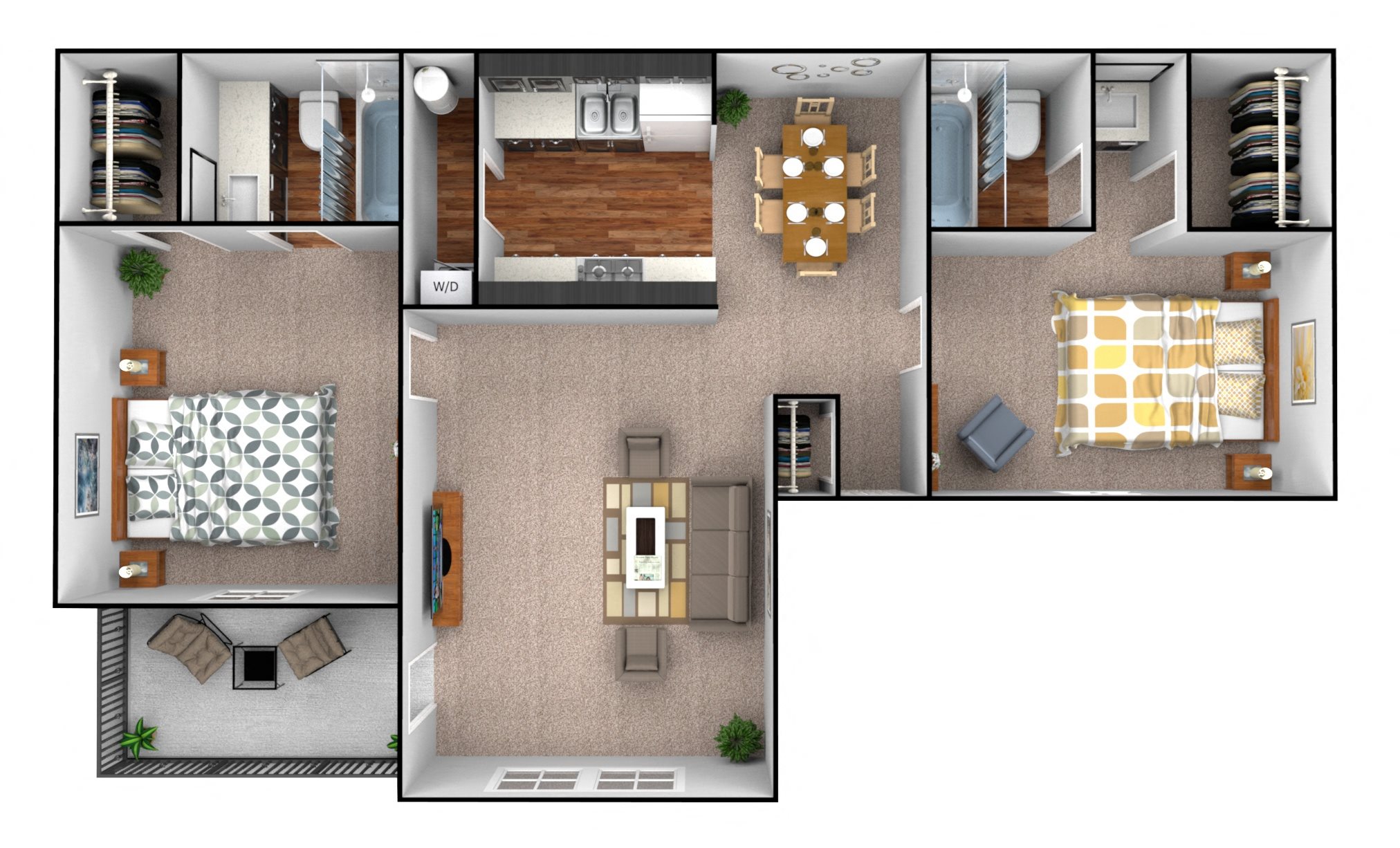 Two bed, two bath 841 sq ft. Two bed, two bath 841 sq ft.