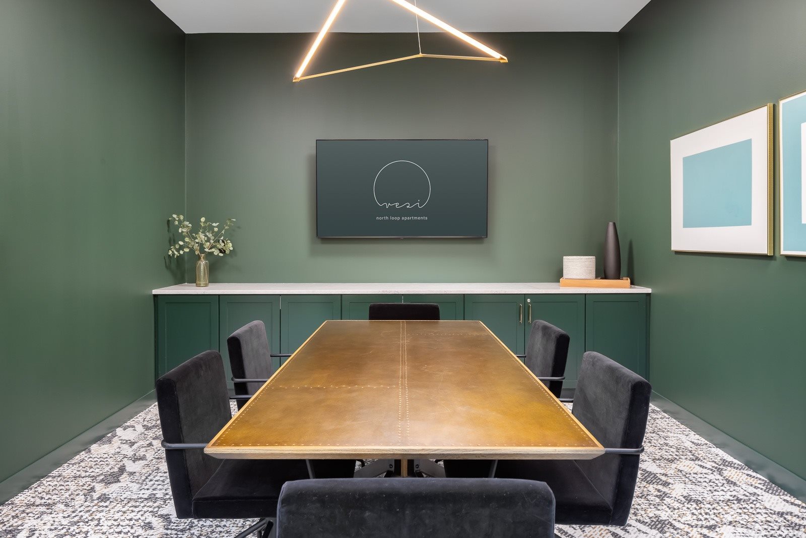 Conference room with HDMI connection ability for apartment residents