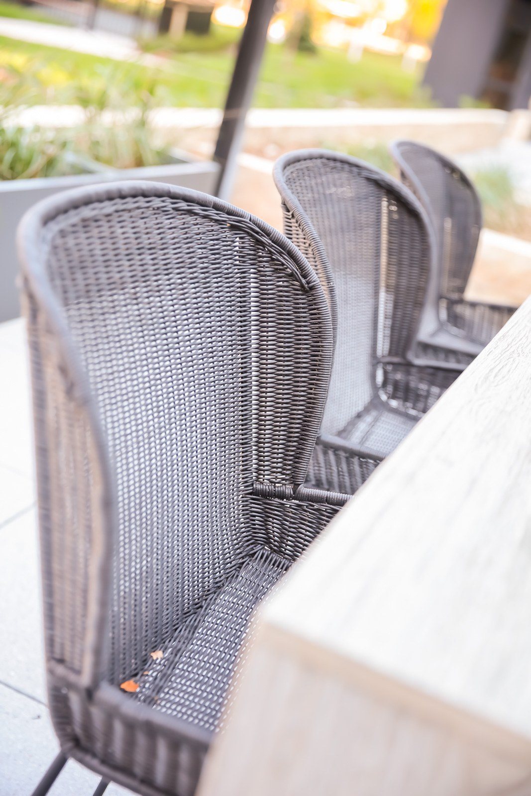 Harvest table outdoor seating and entertainment terrace