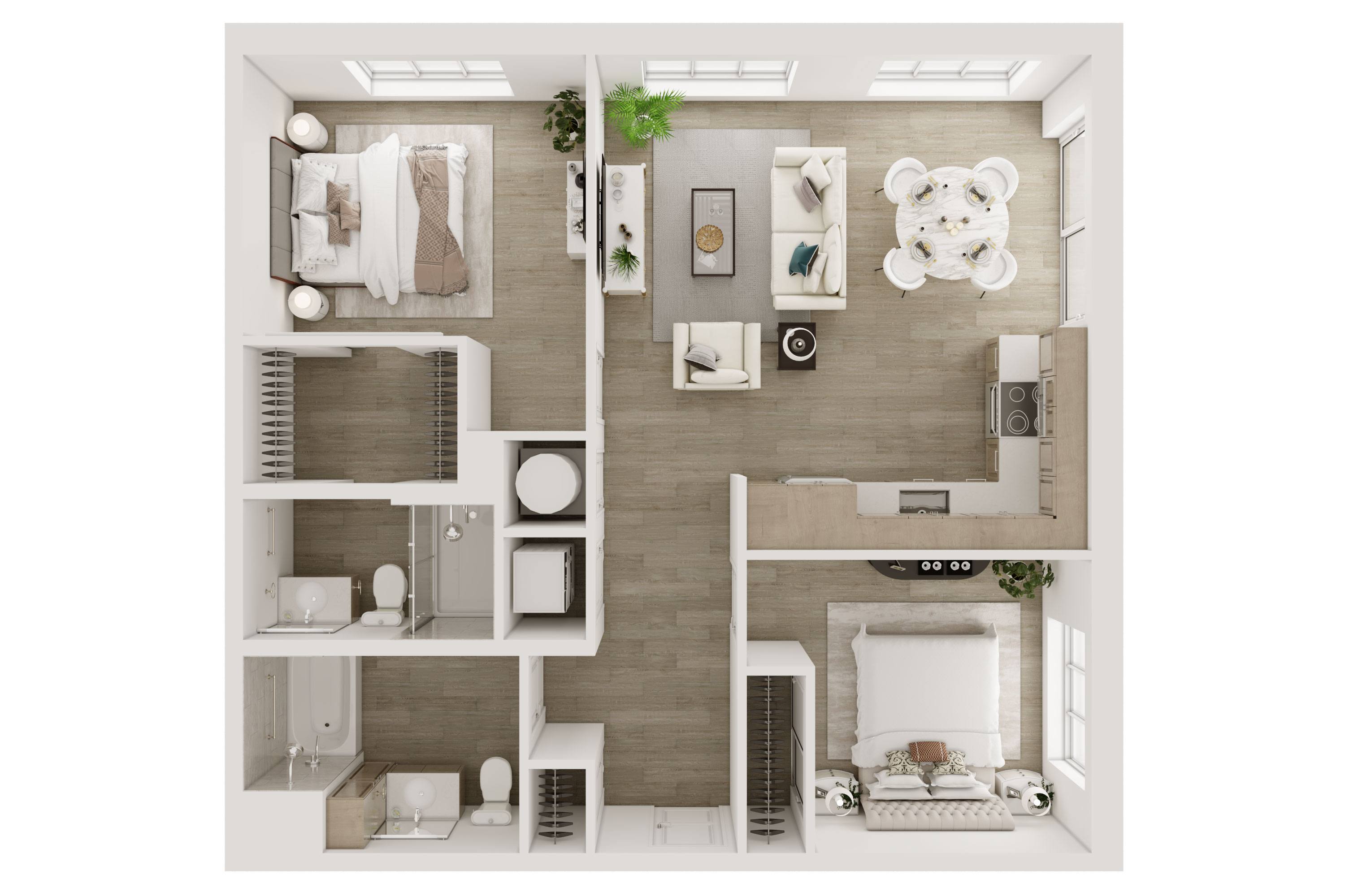The Oxbow B1 floor plan