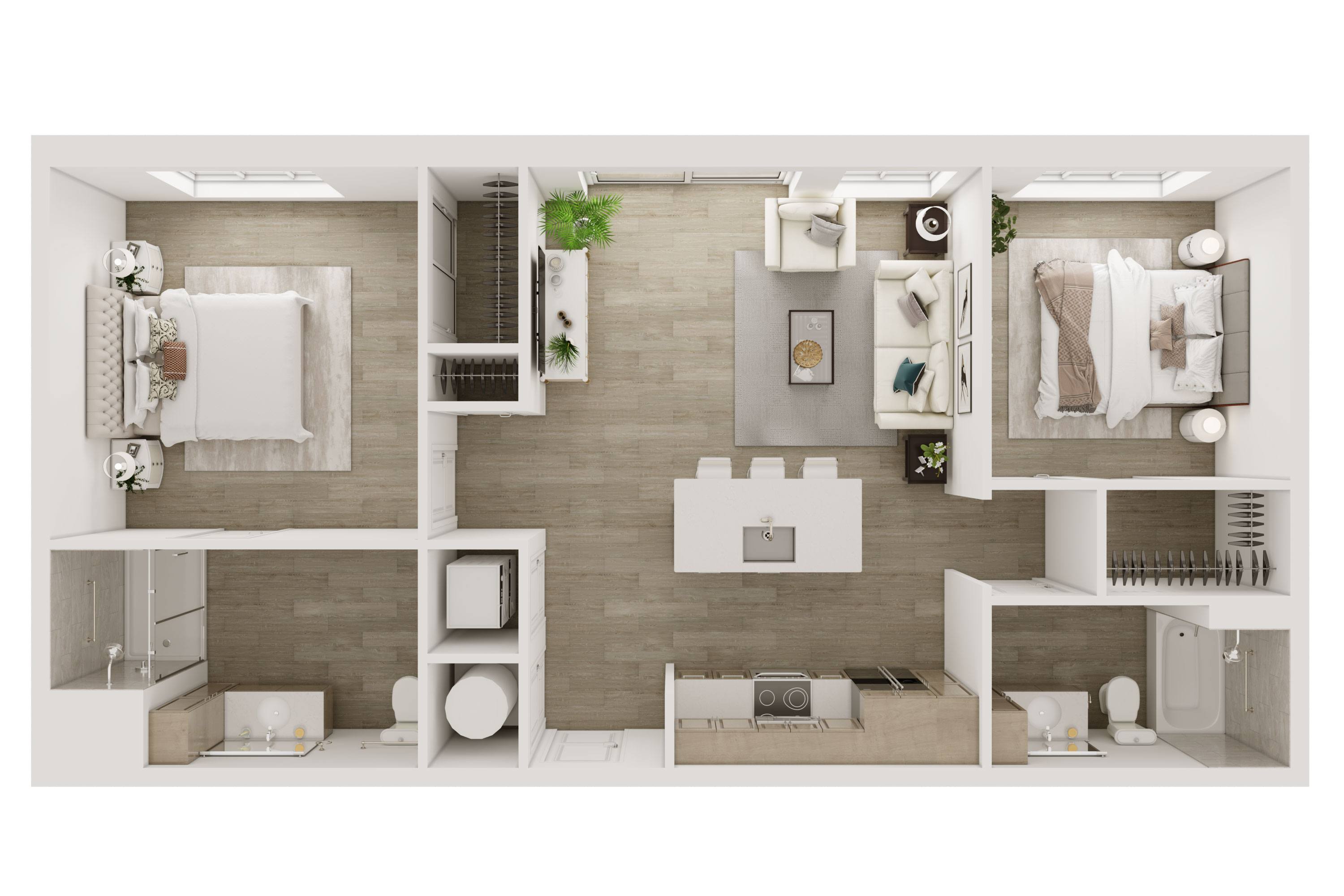 The Oxbow B2 floor plan