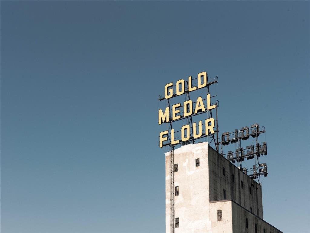 Gold Medal Flour Sign Near 365 Nicollet Apartments