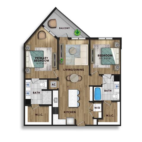 Floor plan layout diagram for B2