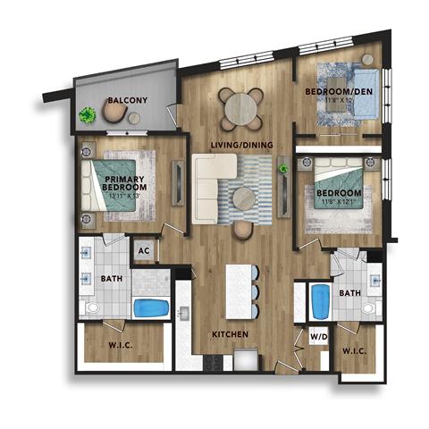 Floor plan layout diagram for C1