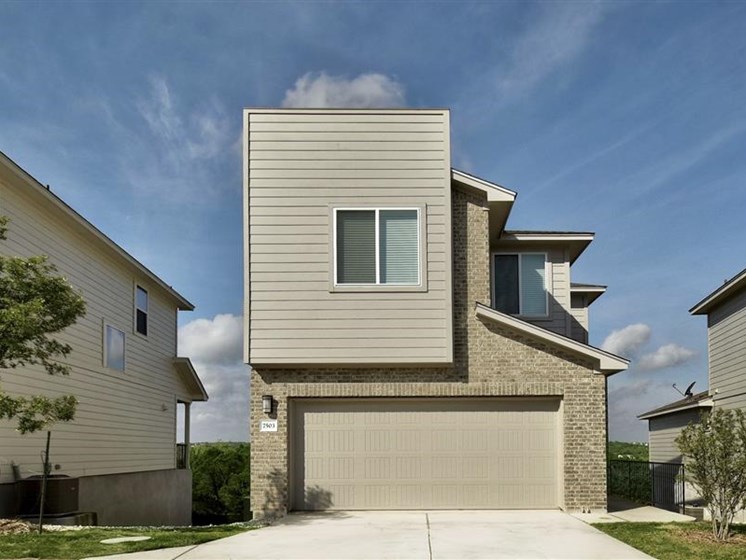 Exterior two-story townhome