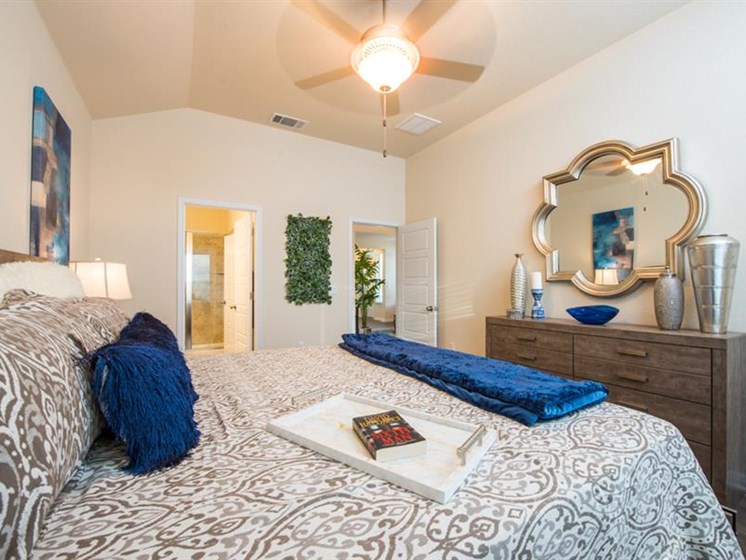 Primary bedroom with connecting primary bathroom
