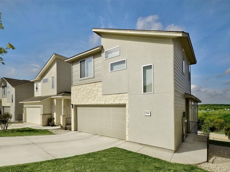 Two-story townhomes with private two car garages