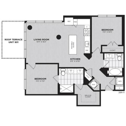Floor plan layout diagram for B11
