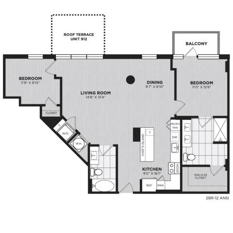 Floor plan layout diagram for B12