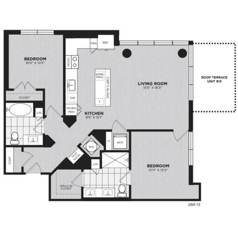 Floor plan layout diagram for B13